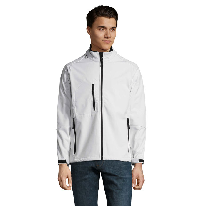 Veste softshell personnalisée homme RELAX Blanc 1